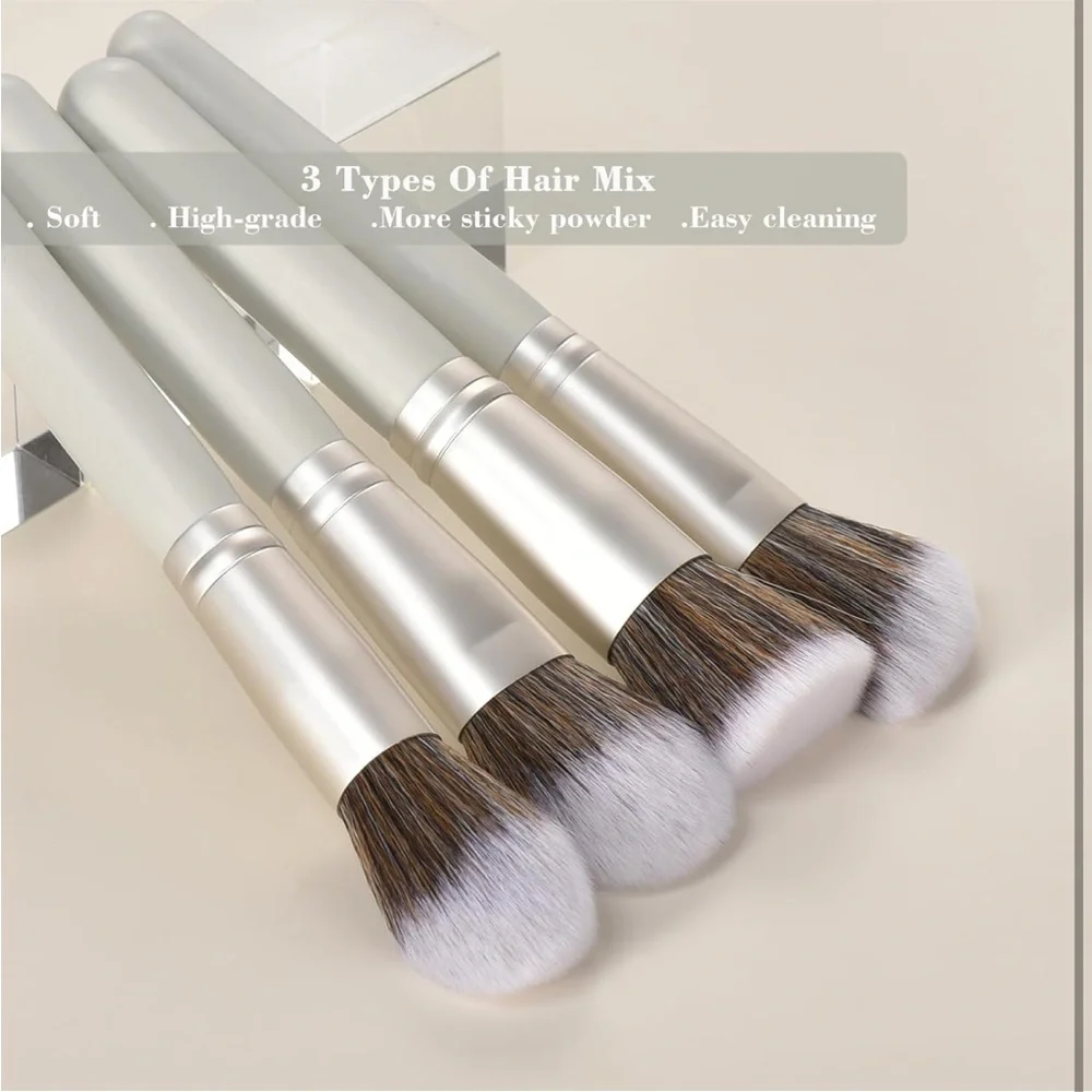 Makeup Brush Set with Sponges and Case